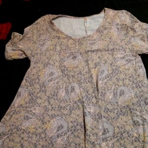 LuLaRoe paisley pattern XL short sleeve high low shirt